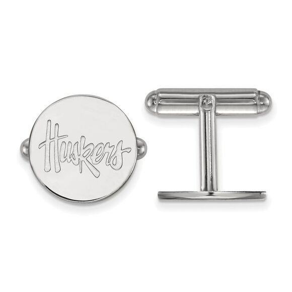 Sterling Silver University of Nebraska 'Huskers' Cuff Links